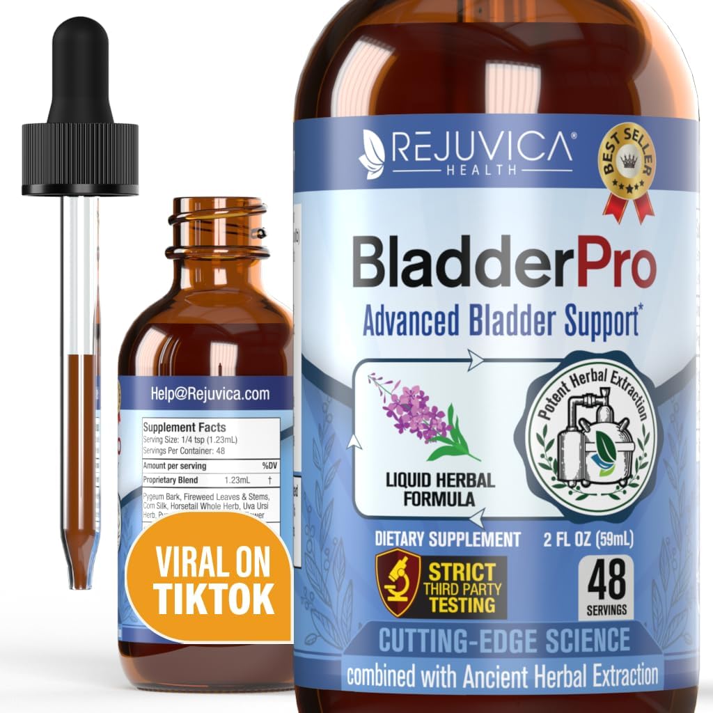Rejuvica Health BladderPro Natural Bladder Control Supplement for Men and Women - Liquid Delivery for Better Absorption - Pumpkin Seed, Uva Ursi, Goldenrod and More
