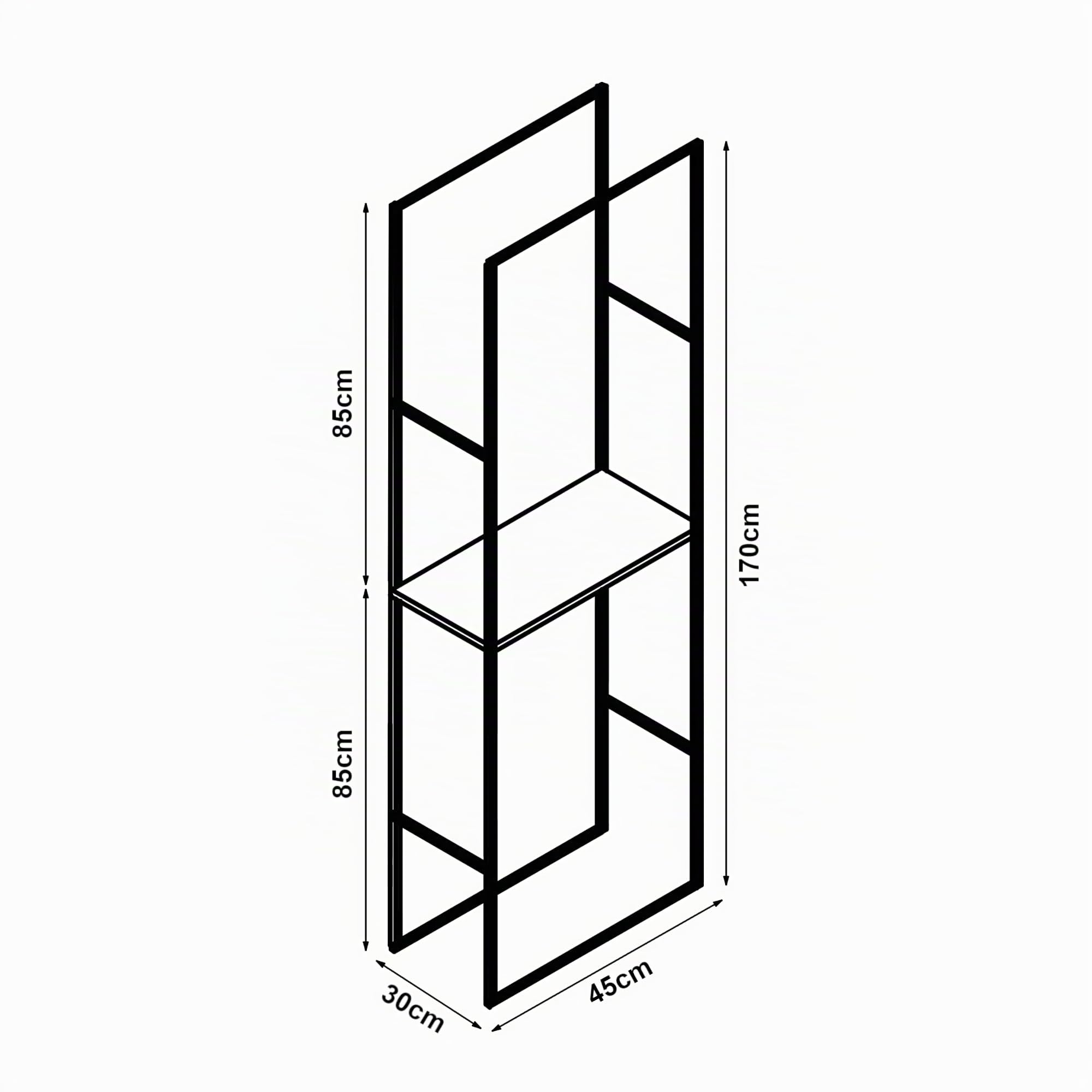 [en.casa] Mobile Portalegna per Camino Deposito da Interno per Tronchi da Legnaia Scaffale per Accatastare Legna da Ardere 170 x 45 x 30 cm Struttura in Acciaio con Ripiano - Nero