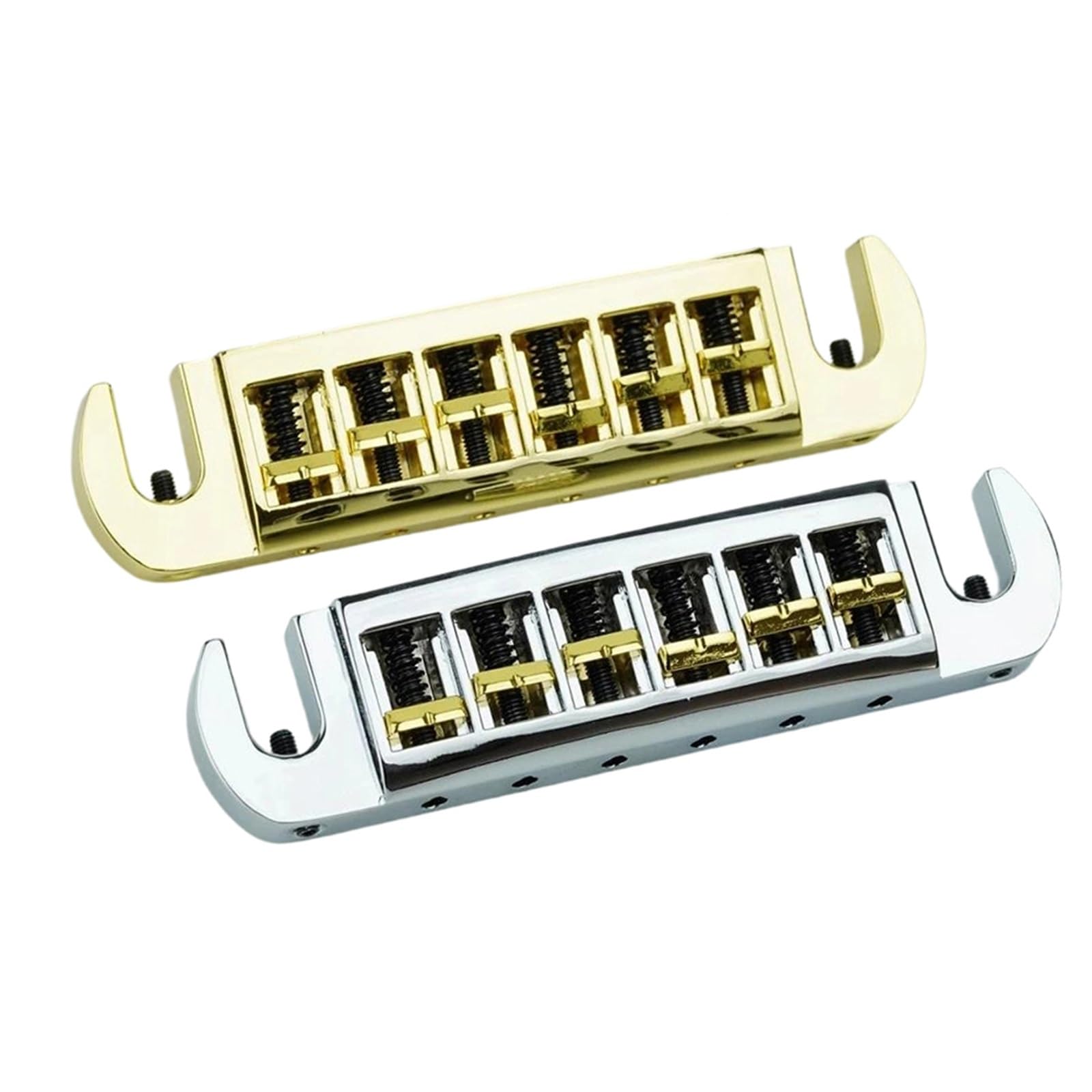 Chevalet De Guitare Pont De Cordier Enveloppant Réglable Pour Guitare Électrique LP Argent Chromé(Golden)