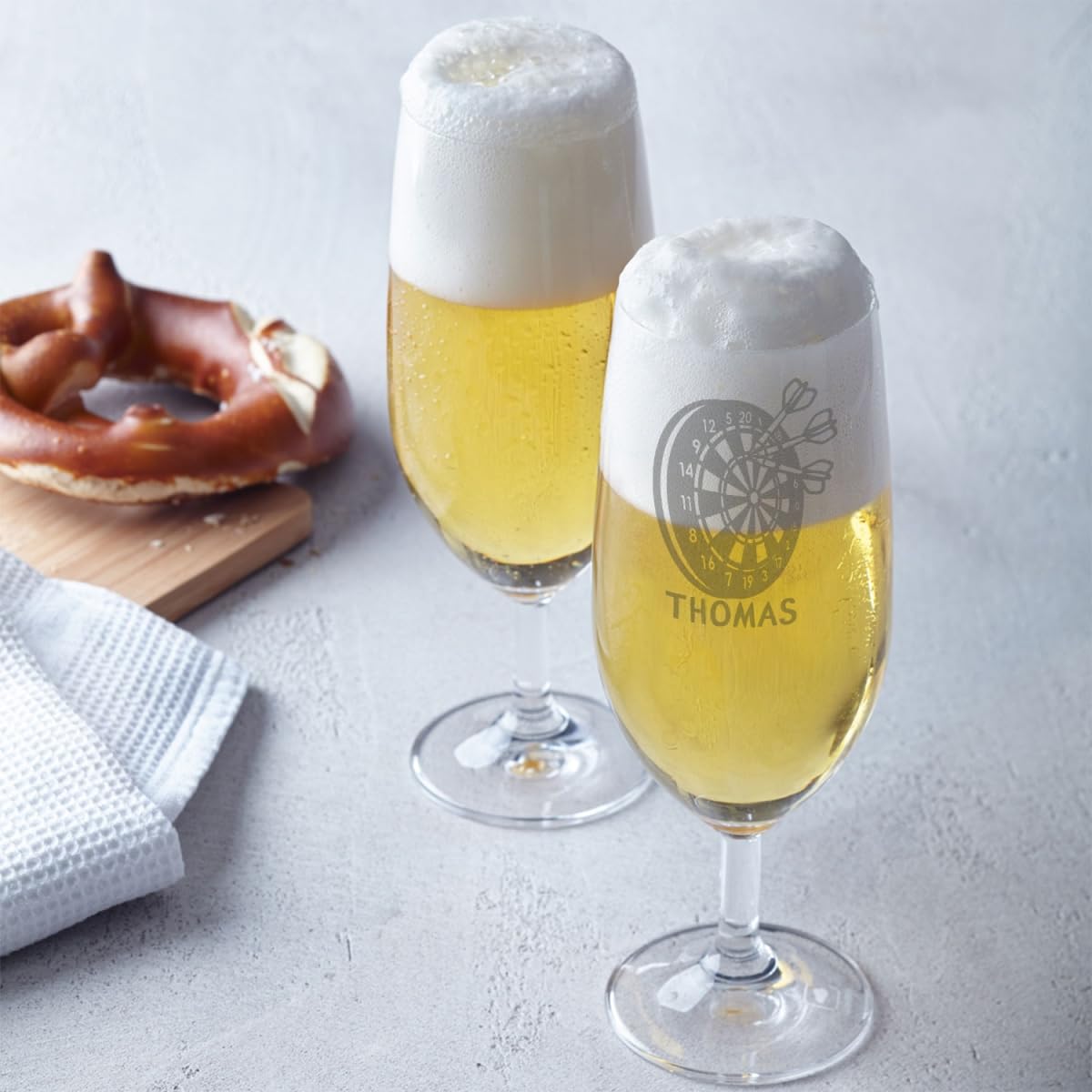 Leonardo Bicchiere Da Birra Tulipano Inciso Con Nome 'Freccette' - Regalo Personalizzato Per Uomo - 280 Ml