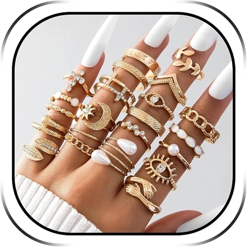 HUASAI Gold Tone and Pink Flower Ring for Women, Christmas Jewelry, Holiday Outf