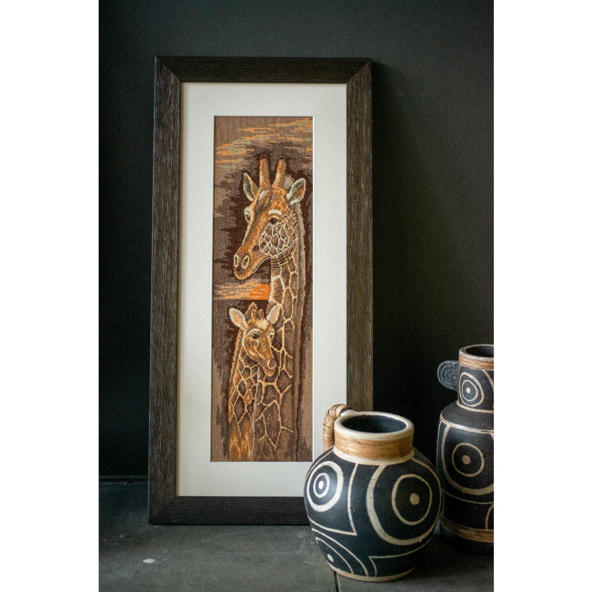 Lanarte Kit per ricamo a punto croce Animals Madre e Giraffa Baby Aida