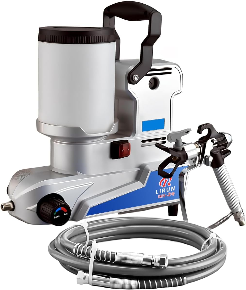 Airless Paint Sprayer, 2.5 L/Min High Flow, 0.5 Gallon Tank, 3 Adjustable Speeds, Durable Construction, 16 ft Hose, Includes 25-Piece Accessory Kit