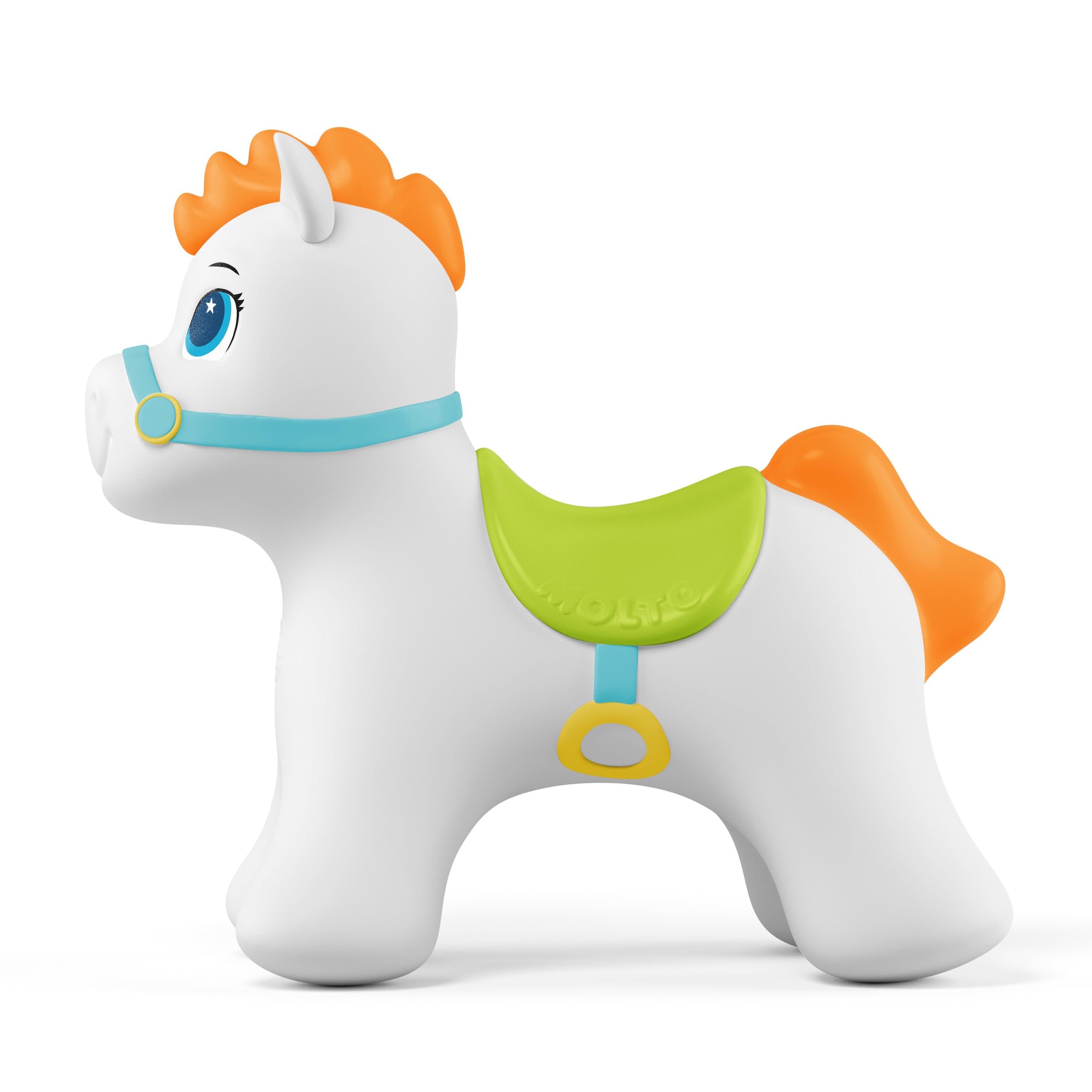 MOLTO | Caballo Saltarín Boingly, Animal Saltarín con Agarre Seguro, Caballo Hinchable para Interior o Exterior, Incluye Hinchador, hasta 20 Kg, Juguete Infantil, + 2 Años