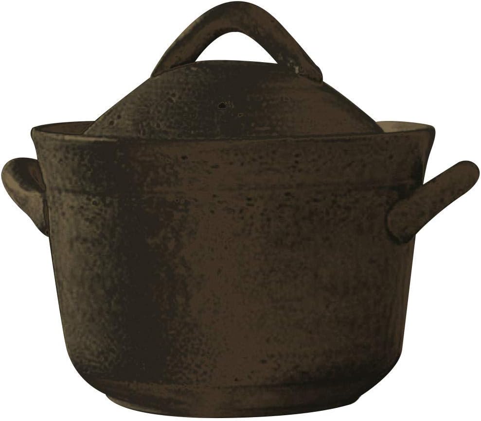 Japanese Donabe Cocer Rice Cooking Clay Pot, 3 Go, 2200cc, Black