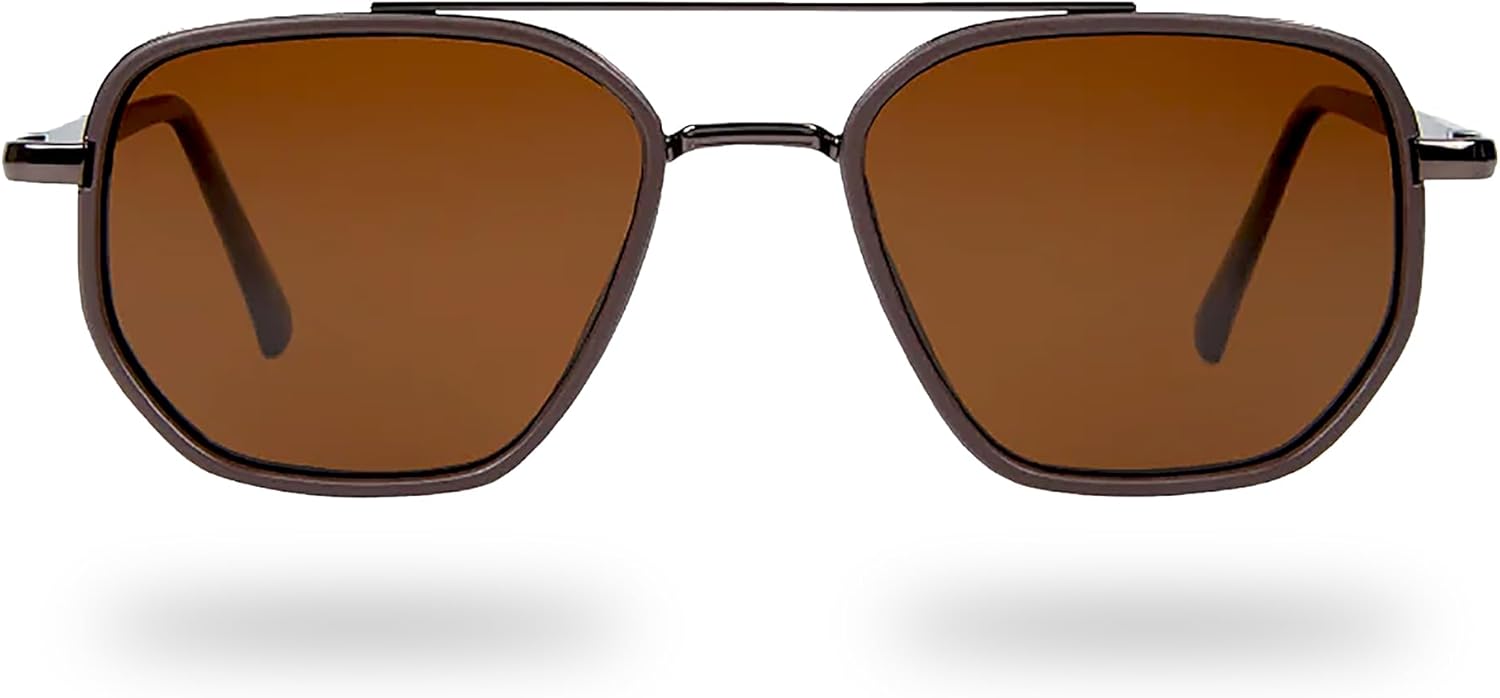 Glass Theory Polarized Aviator Sunglasses for Women and Men-UV400 Protection-Lightweight Metal Frame-Trendy Aviator Shades
