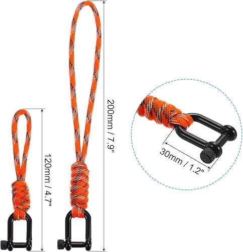 Miniatura 2 de PATIKIL Cordón de muñeca con anillo en D en forma de U cierre de metal