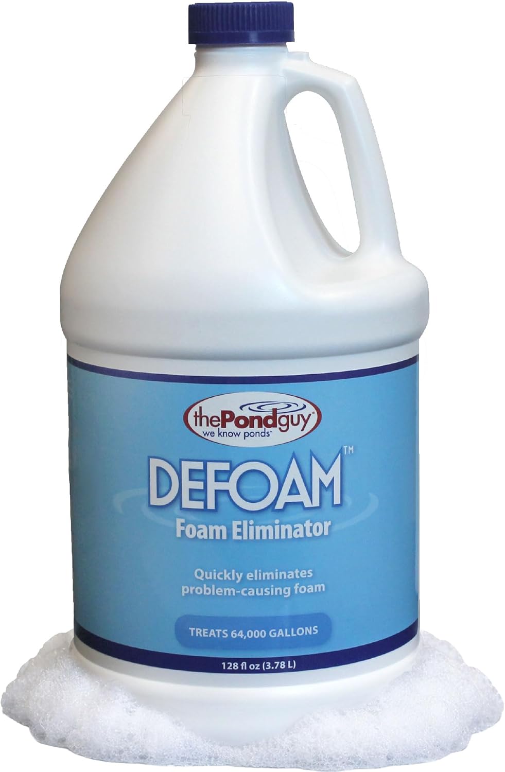The Pond Guy Defoam Surface Foam Remover—Defoaming Treatment for Decorative Outdoor Water Gardens, Koi Fish Ponds, Liquid Defoamer - 1 Gallon