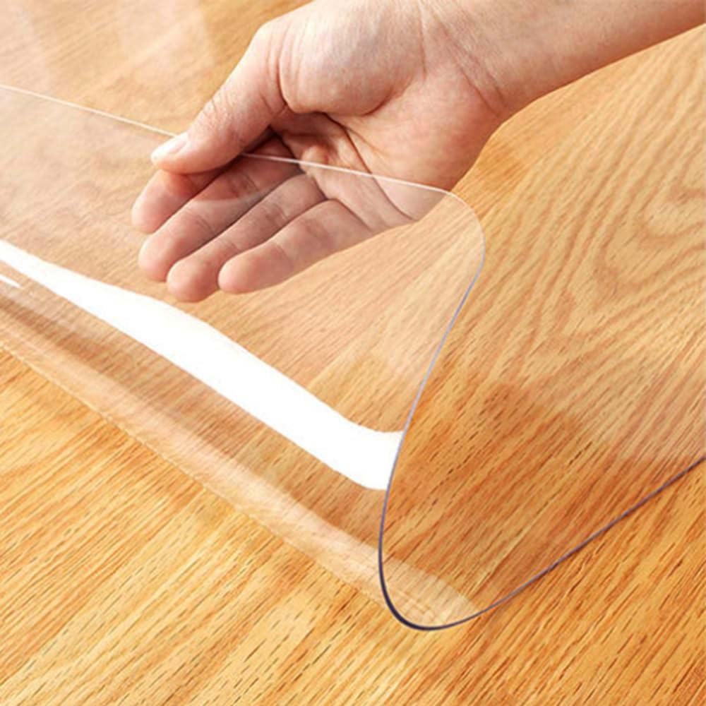 Film protection PVC transparent rectangulaire nappe imperméable table basse et bureau