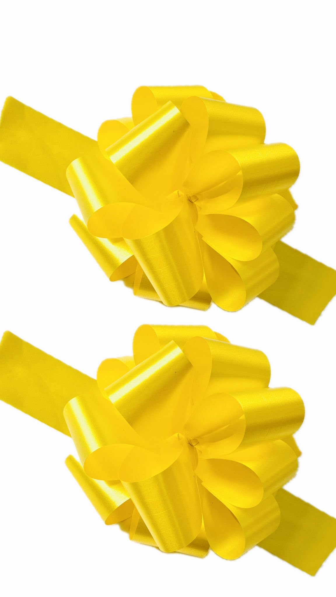 Ribbon Pull Bows Yellow 50mm Large Gift Wrap Bows Florist Pull Bows Ribbon for Gift Wrapping Flower Arrangements Gift Baskets Hamper Wedding Cars Party Decorations 20 Pieces