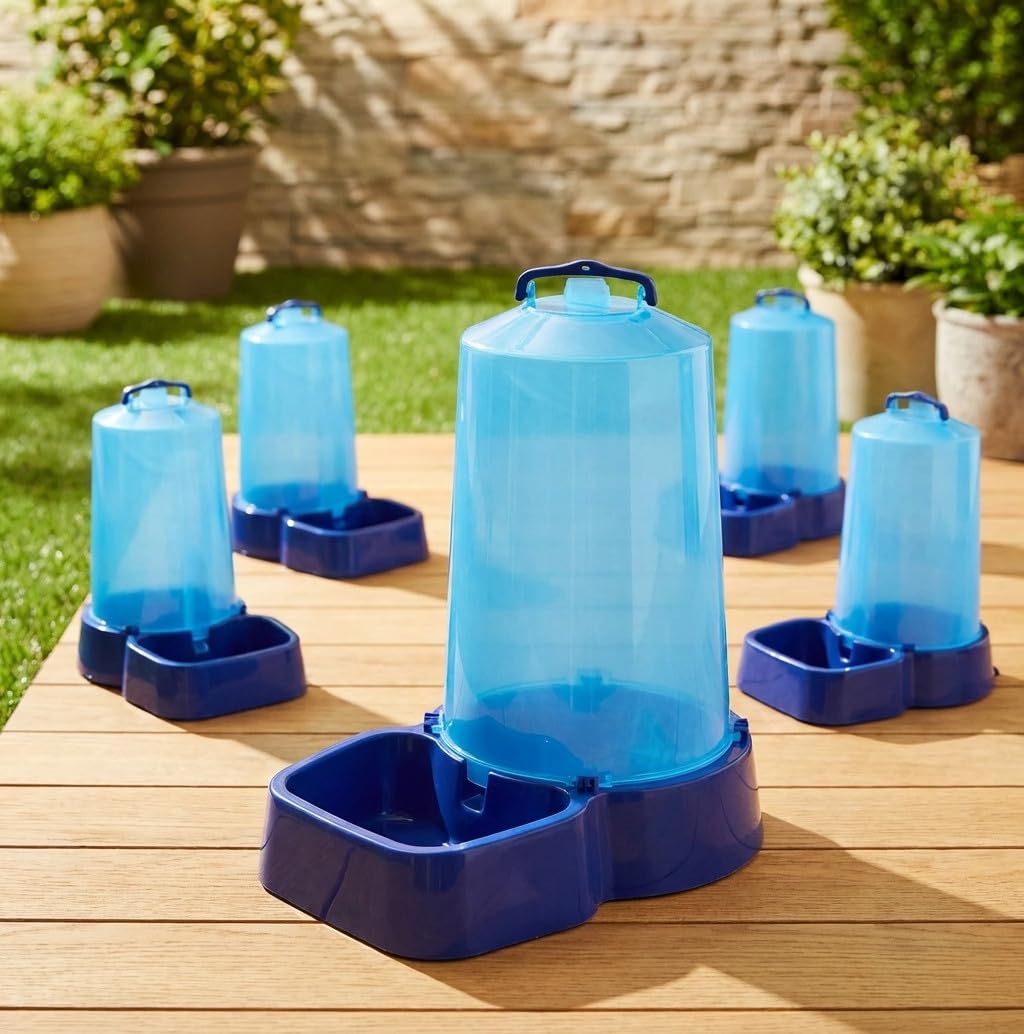 Suinga Pack 5 Bebedero de plastico para Perros Gatos y Animales domesticos 5 litros | Medidas 37x25x46 cm | Resistente y practico