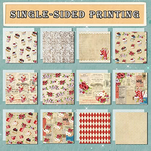 Yasmen Scrapbook Paper Pad, 24 Sheets Holiday Pattern Cardstock Cardmaking Paper Pack, 6" X 6" Single-Sided Decorative Art Paper, Scrapbooking Supplies, Junk Journal Craft Supply, Designer Paper Pad #TOP1