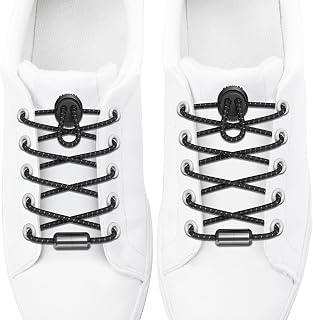Elastic No Tie Shoe Laces - Reflective Shoe Laces for Sneakers with Metal Locks - Black Shoelaces for Adults & Kids - Premium Shoelaces for Sneakers and Any Other Footwear!