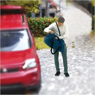 Modelo escalado 1:64 Diorama Deportivo Mujer Hombre Figura Persona Muñeca para Accesorios (Color: Look Bag Hombre Blanco )