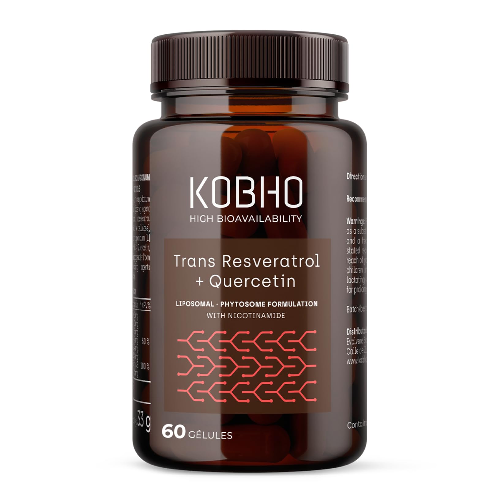Trans Resvératrol Quercetine + Nicotinamide précurseur du NAD, Vitamine C, Antioxydant, Support à la Gestion du Poids et Favorise une Peau Jeune