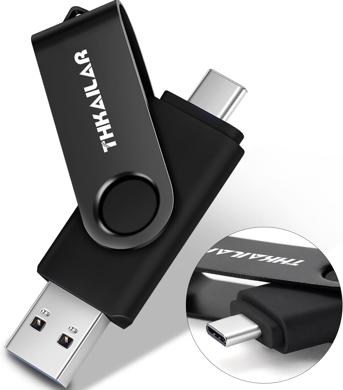 Thkailar 512GB Flash Drive 2 in 1 USB Flash Drive with Type C & Type A Ports,Thumb Drive,USB Stick for Android Phone/Tablet/PC/MacBook Pro/Air