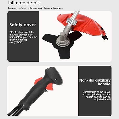 Miniatura 6 de Cortadora de hilo de gas de 52 CC inalámbrica, 2 en 1, multifunción, cortasetos de gasolina, cortador de cepillo para cortacésped a gas,