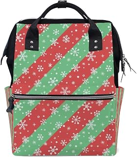 Mochila para laptop de viagem, faculdade, bolsa escolar, presentes para homens, mulheres, flocos de neve, listras diagonais, decoração sem costura