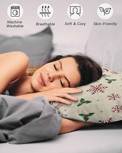 Miniatura 4 de Fundas de almohada rústicas de Navidad de tamaño estándar, 2 paquetes de fundas de almohada para cama, funda de almohada para sofá, sofá, cuerpo
