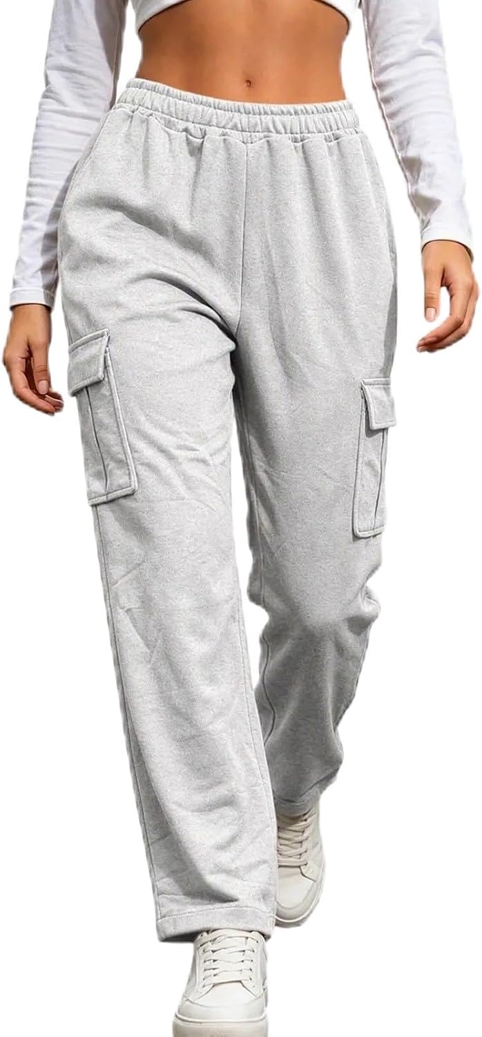 Womens Sweatpants Fleece Cargo Sweat Pants Fall Winter
