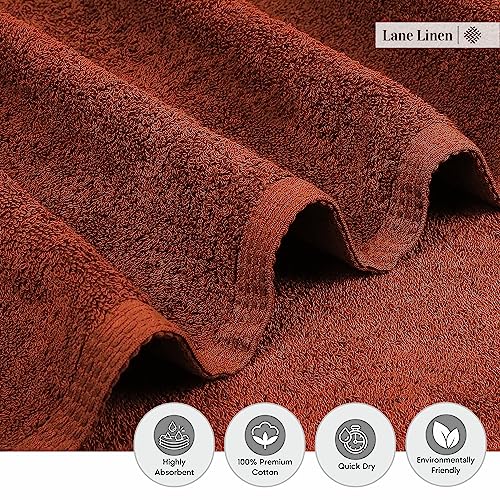 Lane Linen Bath Sheets Bathroom Towel Set- 4 Pack 100% Cotton Extra Large Bath Towels, Oversized Bath Towels, Luxury Bath Towels Bathroom Set, Shower Towels Bath Towel Sets For Bathroom 35X66 - Rust #TOP2