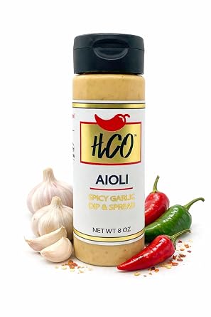 HCO Spicy Garlic Aioli Tangy Spread & Dip from Hot Crispy Oil | Perfect for Sandwiches, Fries & More 8oz