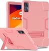 Tablet Case for Xiaomi Redmi Pad SE 2023 Released 11.0 inch, 3-Layers Combo Drop Protection Heavy Duty Hybrid Shockproof Cover with Kickstand -PinkPink