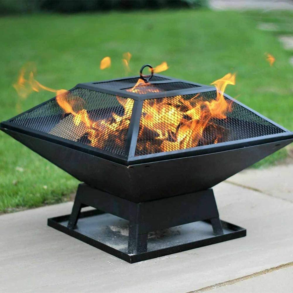 Feuerstelle im Freien, Hinterhof, Terrasse, Gartenofen, flammhemmender Grill, Kamin, Terrasse, Hinterhof, Stahl-Kohlenbecken, Holzheizung
