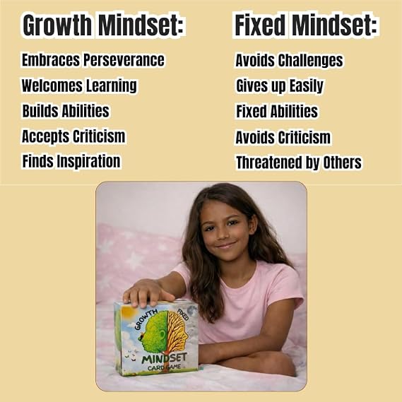 Thought-Spot Growth/Fixed Mindset Card Game: Cultivates Coping & Social Skills; Develops Resilience; Reduces Meltdowns/Stress; Affirmation Cards; Autism-Friendly; Mindfulness; CBT; 108 Cards, Ages 8+