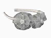 Vista 6 de Cinta de flores de organza y diadema de diamantes de imitación (rojo)