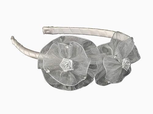 Miniatura 7 de Diadema de organza con lazo y diamantes de imitación (púrpura)