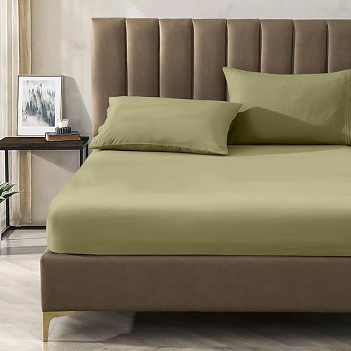 Miniatura 4 de Juego de sábanas de microfibra de 4 piezas prémium de calidad hotelera 1800 hilos, resistente a las arrugas, ultrasuave y transpirable, juego de