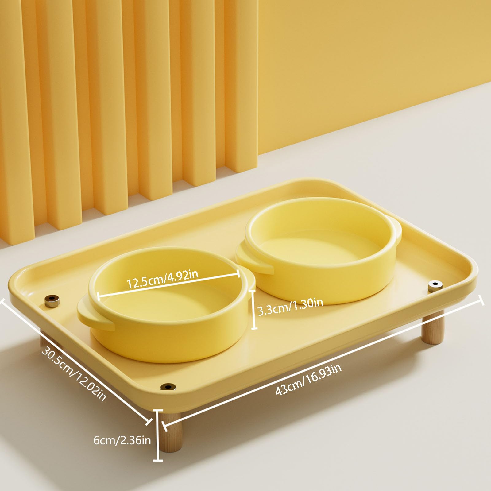 Futternapf für Katzen mit erhöhtem Boden, With2ceramic bowl2
