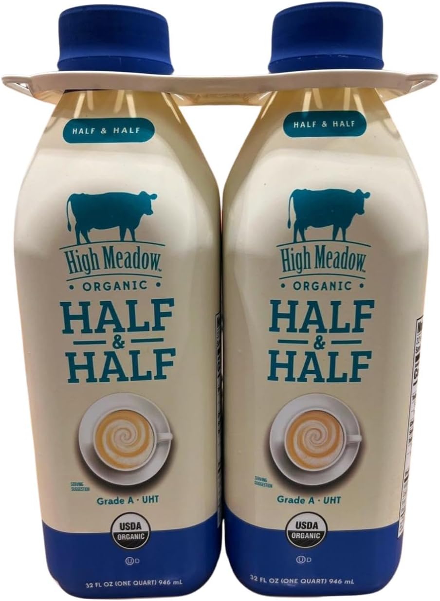 Organic Grade A UHT Half and Half, Pack of 2, 32 fl oz Each