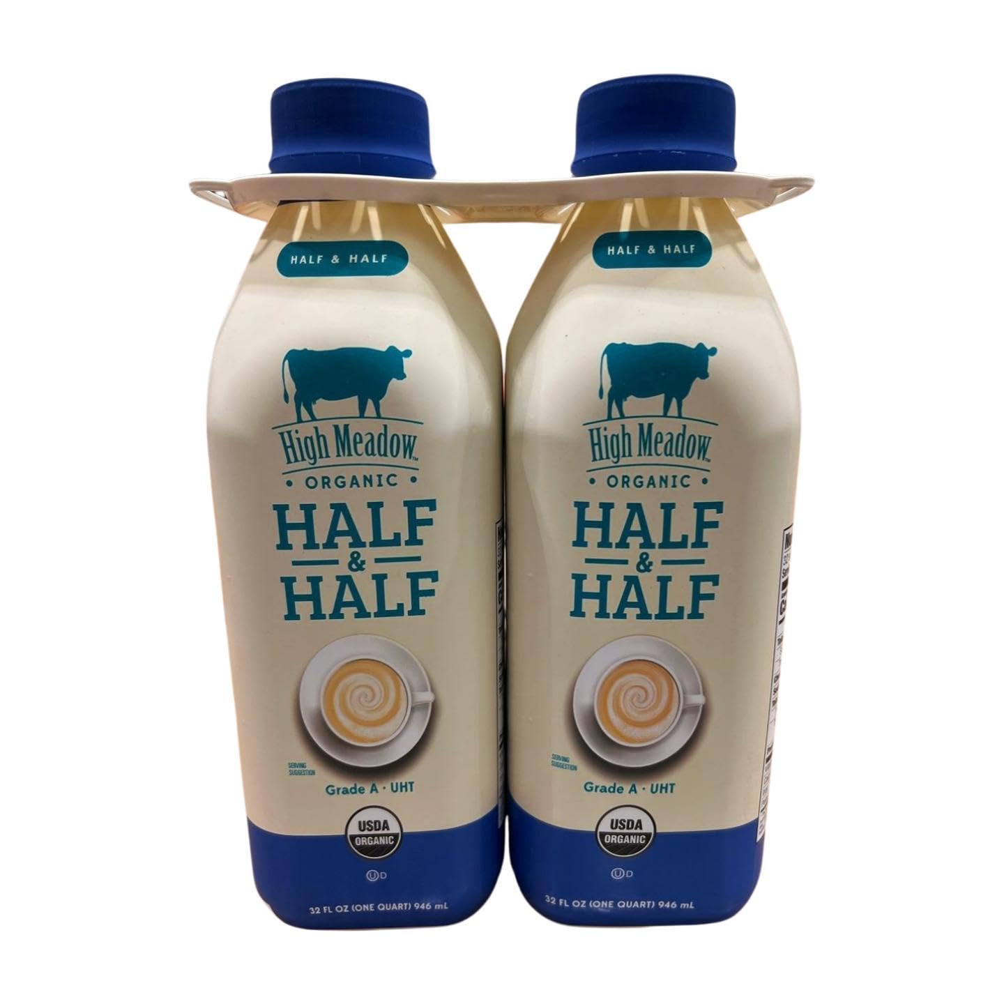 Half and Half Organic Grade A UHT, Pack of 6, 32 FL OZ (946 ml) Each