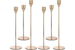 Anndason Set of 6 Gold Candlestick Holders: A Radiant Touch for any Occasion