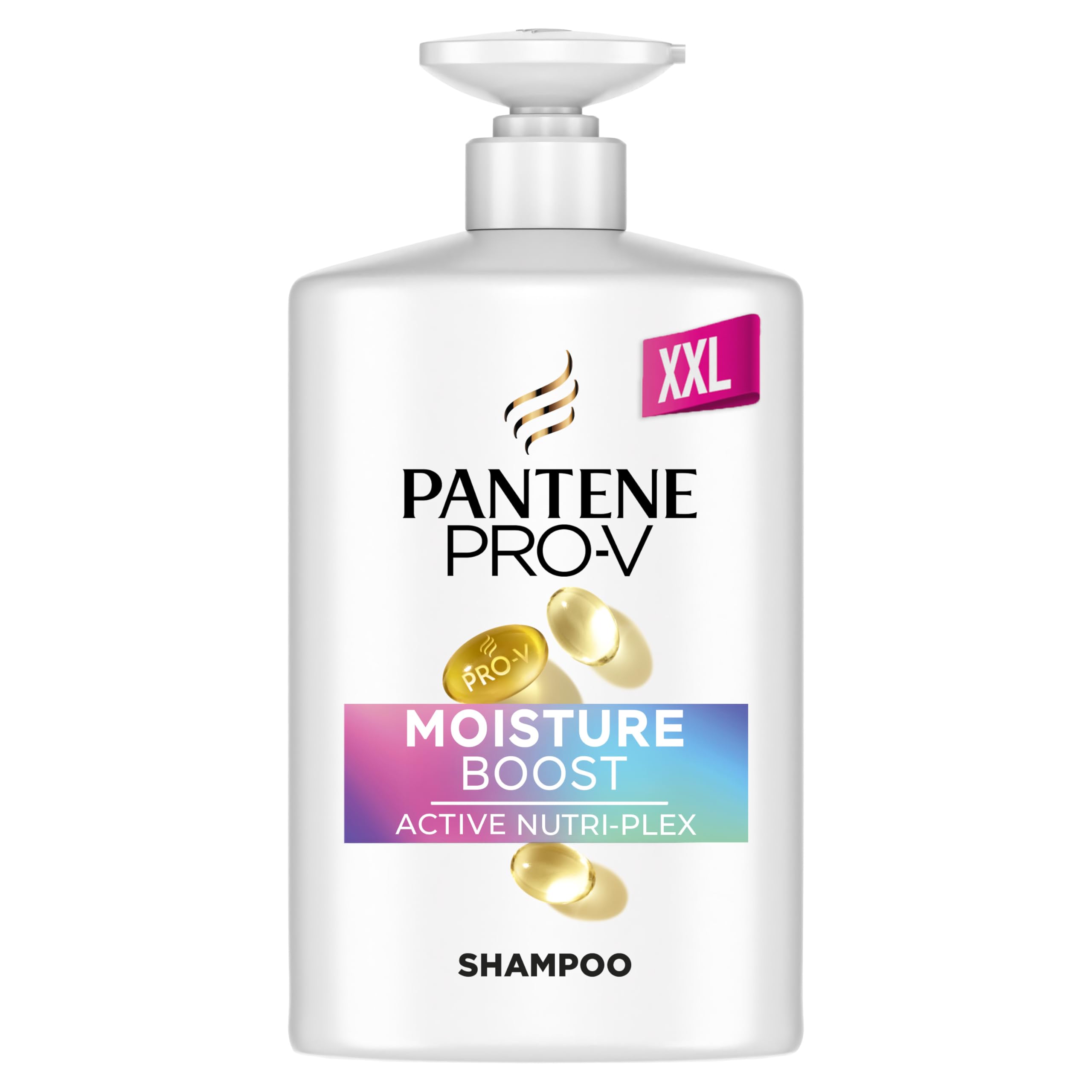 Pantene Pro-V Moisture Boost Shampoo 1000ml Pumpspender. Normales & Trockenes Haar. Nährt und Schützt die Haarbindungen für Weiches und Glänzendes Haar. Ohne Mineralöle. Active Nutri-Plex