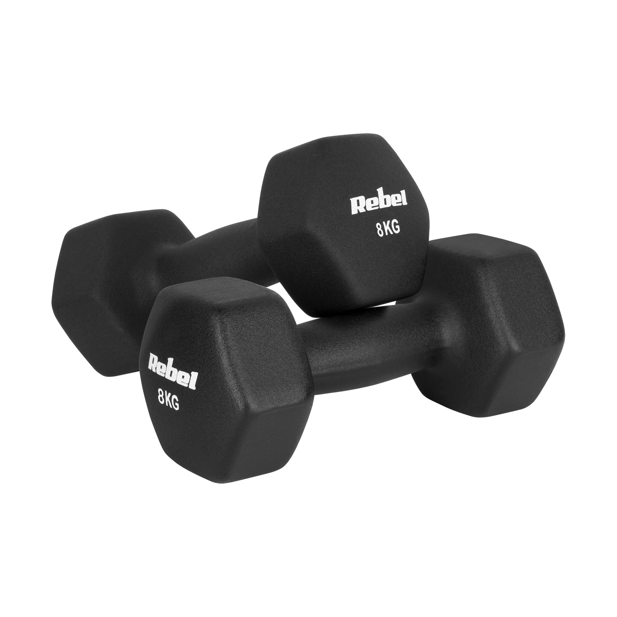 Rebel Electro Hantelscheiben Gusseisen Neopren HEX 2x8kg