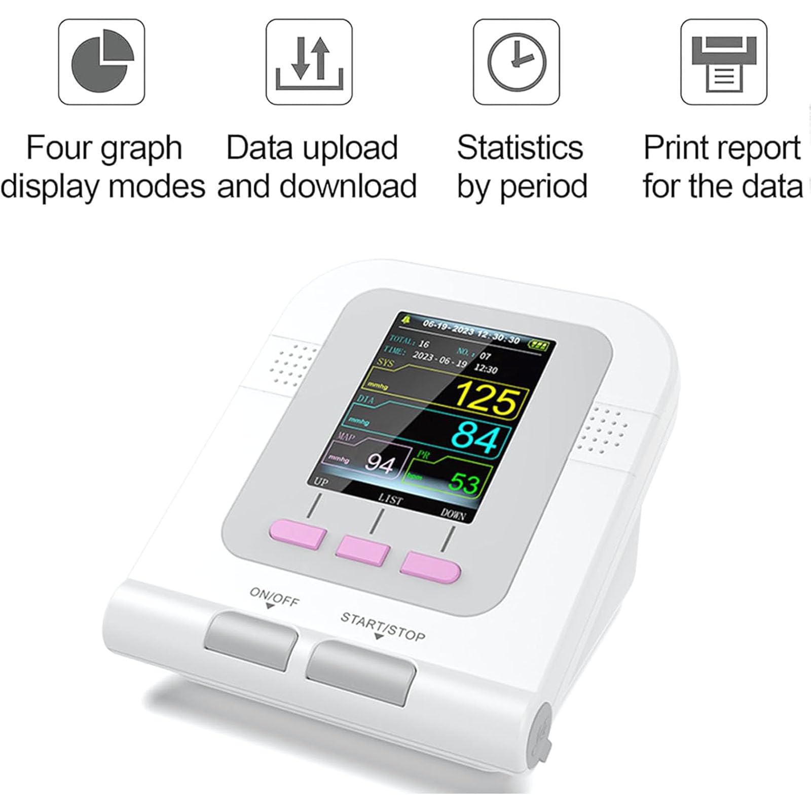 Monitor Digital De Presión Arterial Veterinaria, Monitor De Presión Arterial Para Perros Y Gatos, Con Puños De 3 Tamaños, Pantalla LCD De 2,8 Pulgadas, Alarma Anormal De Oxígeno En Sangre Y Presión