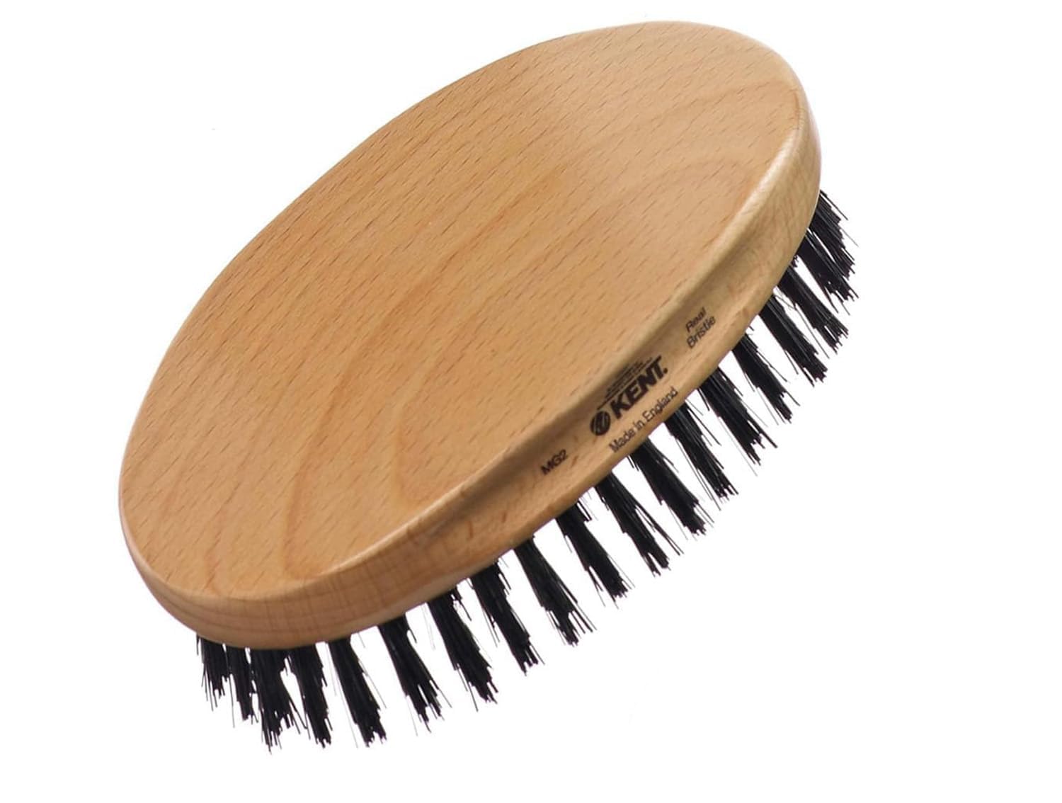 Kent Finest Men' s Range Military Style ovale in legno di faggio naturale, spazzola, nero
