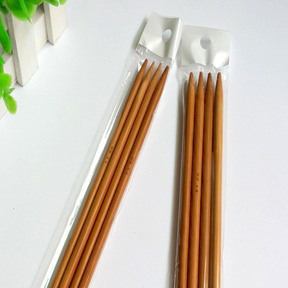 CJESLNA 15sizes 6inch(15cm) Carbonized Bamboo Double Pointed Knitting Needle