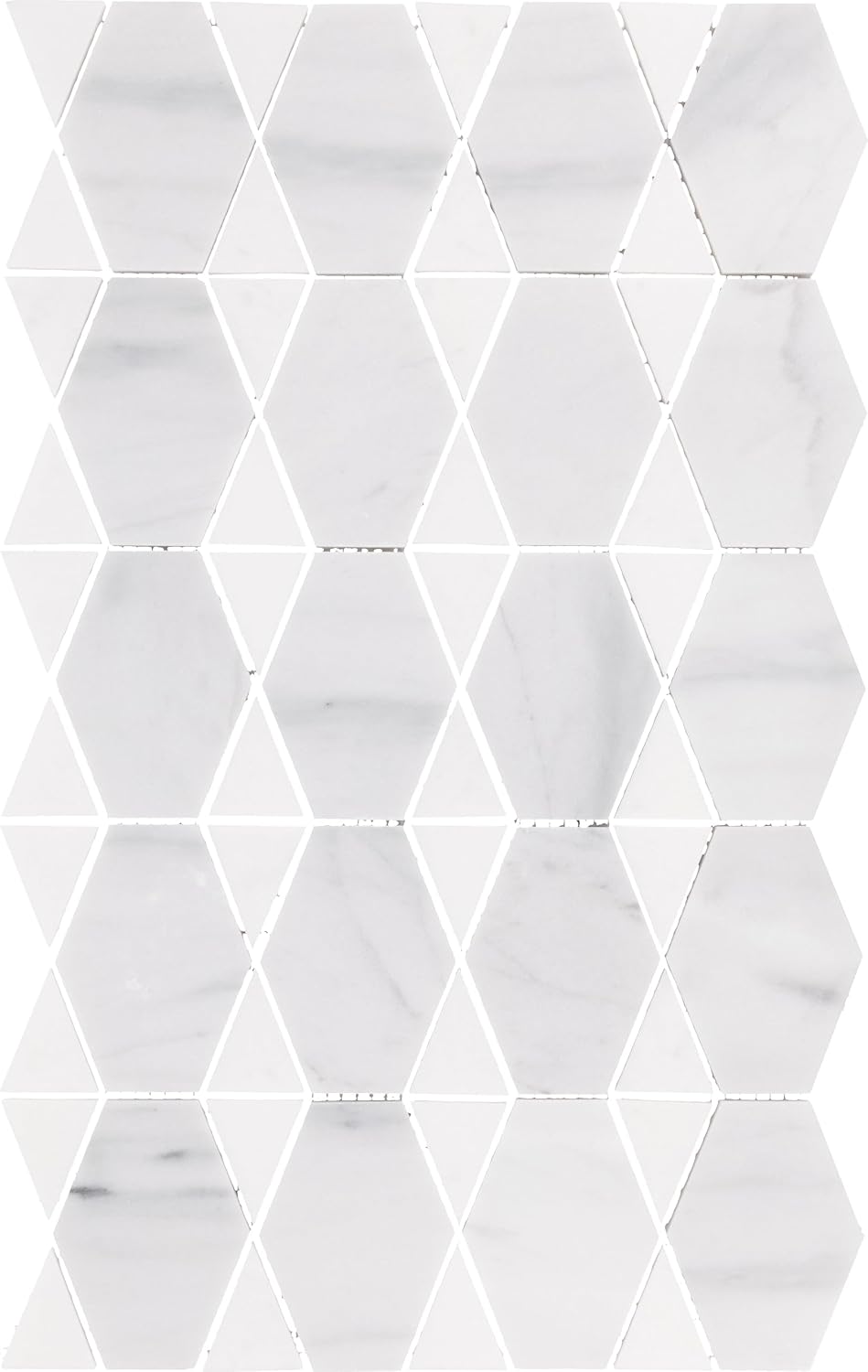 Daltile Perfit Mosaix Natural Stone Reverse Mosaic in Polished Saran White & Thassos (5 PC per Carton) (6.7 SQFT per Carton)