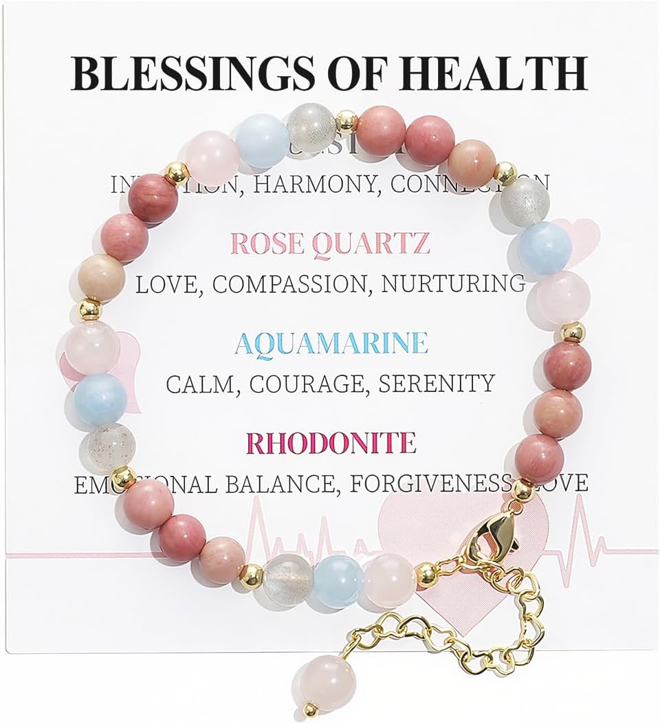 Emibele Pregnancy Gifts for Expecting Mom, Crystal Bracelet First Time Mom Gifts, Healing Natural Stone Jewelry for Mother To Be, Spiritual Bracelet Pregnancy Must Haves, Mother's Day Jewelry