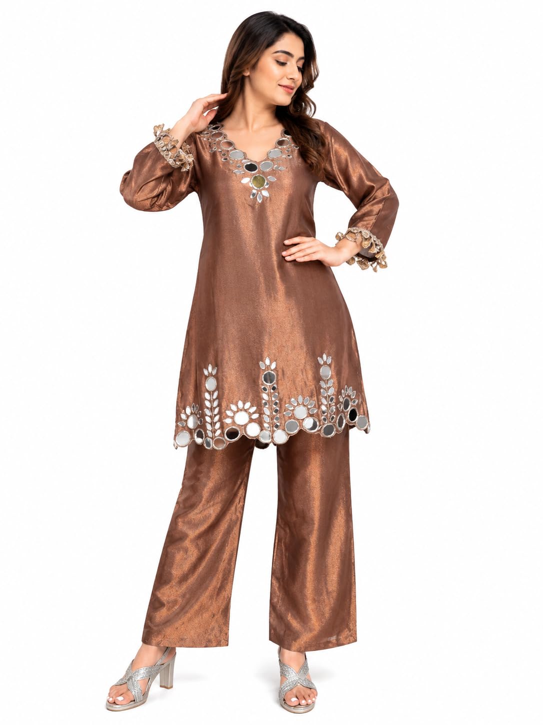 Maharani Luxe Tissue Co-ord Set for Women-picture-46