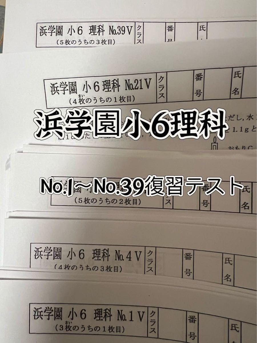 Amazon.co.jp: 浜学園 小6 V 理科 復習テスト No.1~39 : おもちゃ
