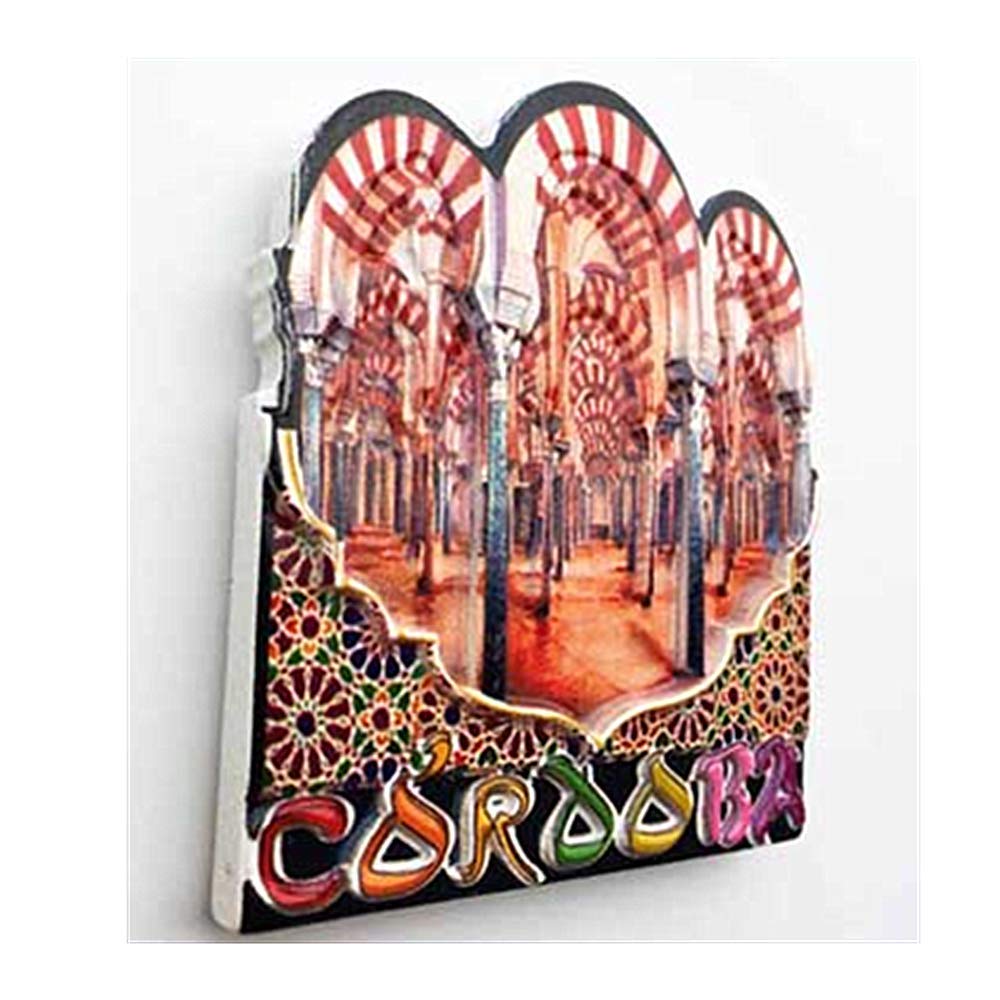 Magnete Da Frigorifero 3D Cordoba (Spagna) Con Stile Moschea, Souvenir Fatto A Mano, Dimensioni 5x8 Cm, In Resina E Calamita Forte