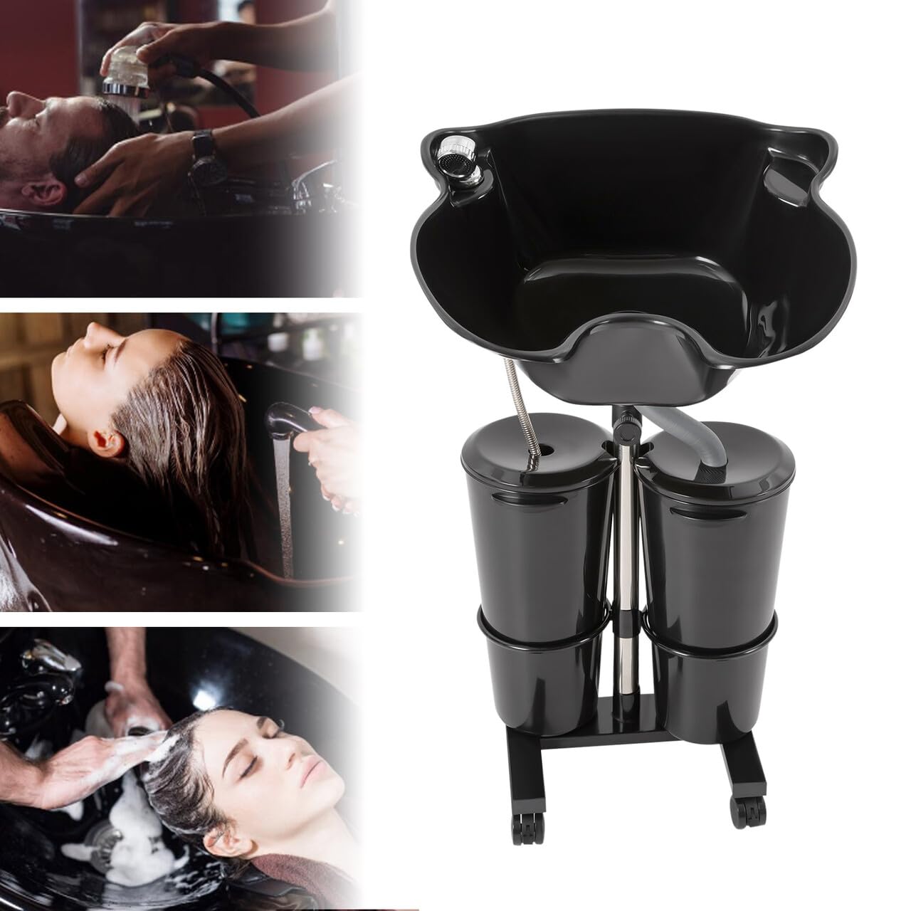 Friseur Waschbecken Mobil Haarwaschbecken Kopfwaschbecken Mit Pump Mobiles Friseursalon RüCkwäRtswaschbecken HöHenverstellbar Quadrat Ergonomischen Design Kann Es Auch FüR BettläGerige