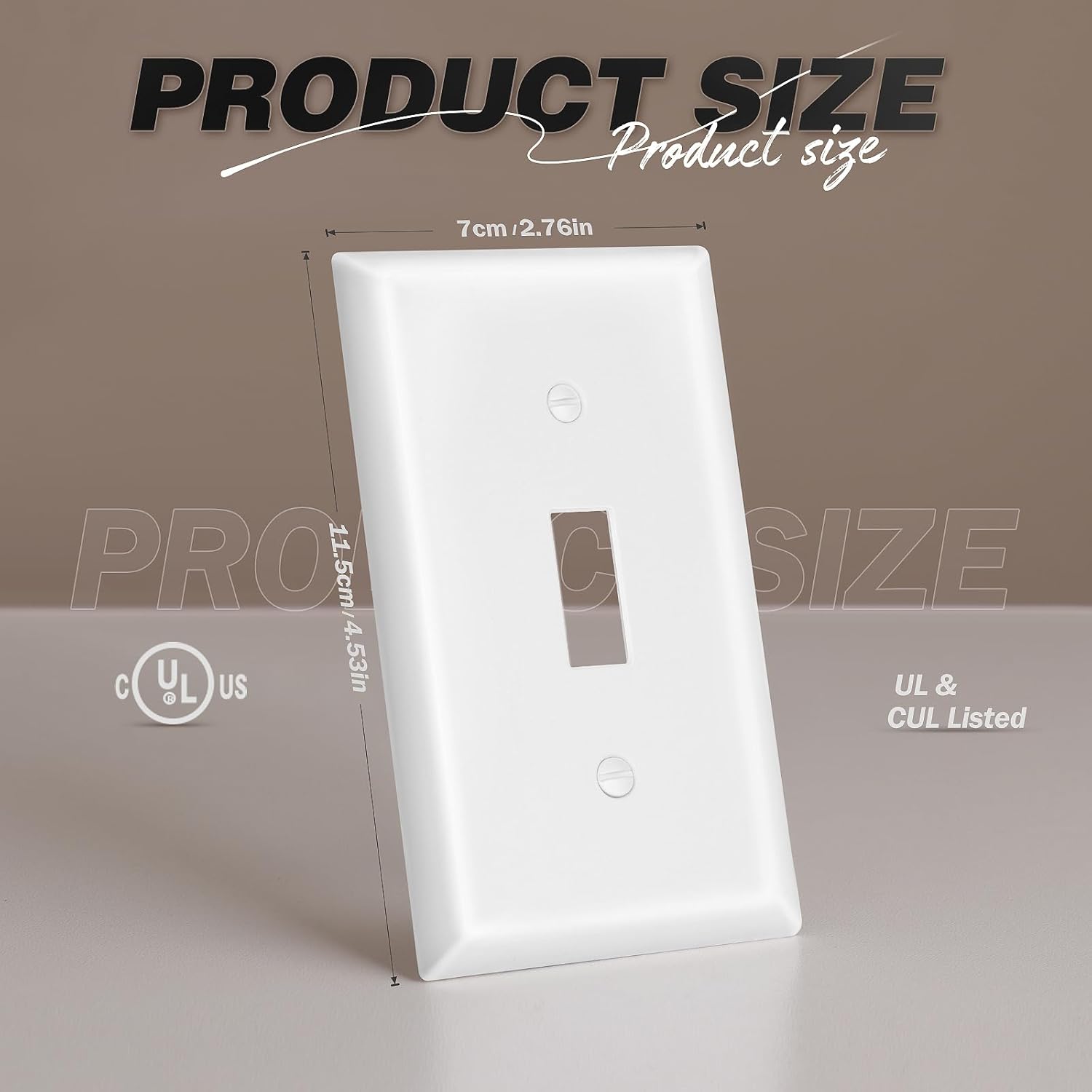 12Pack Toggle Light Switch Cover Plate, Outlet Covers Wall Plate, Wall Switch Plate Cover, Standard Size 1-Gang 4.53" x 2.76", Unbreakable and High Temperature Resistant Wall Switch Plate (White)