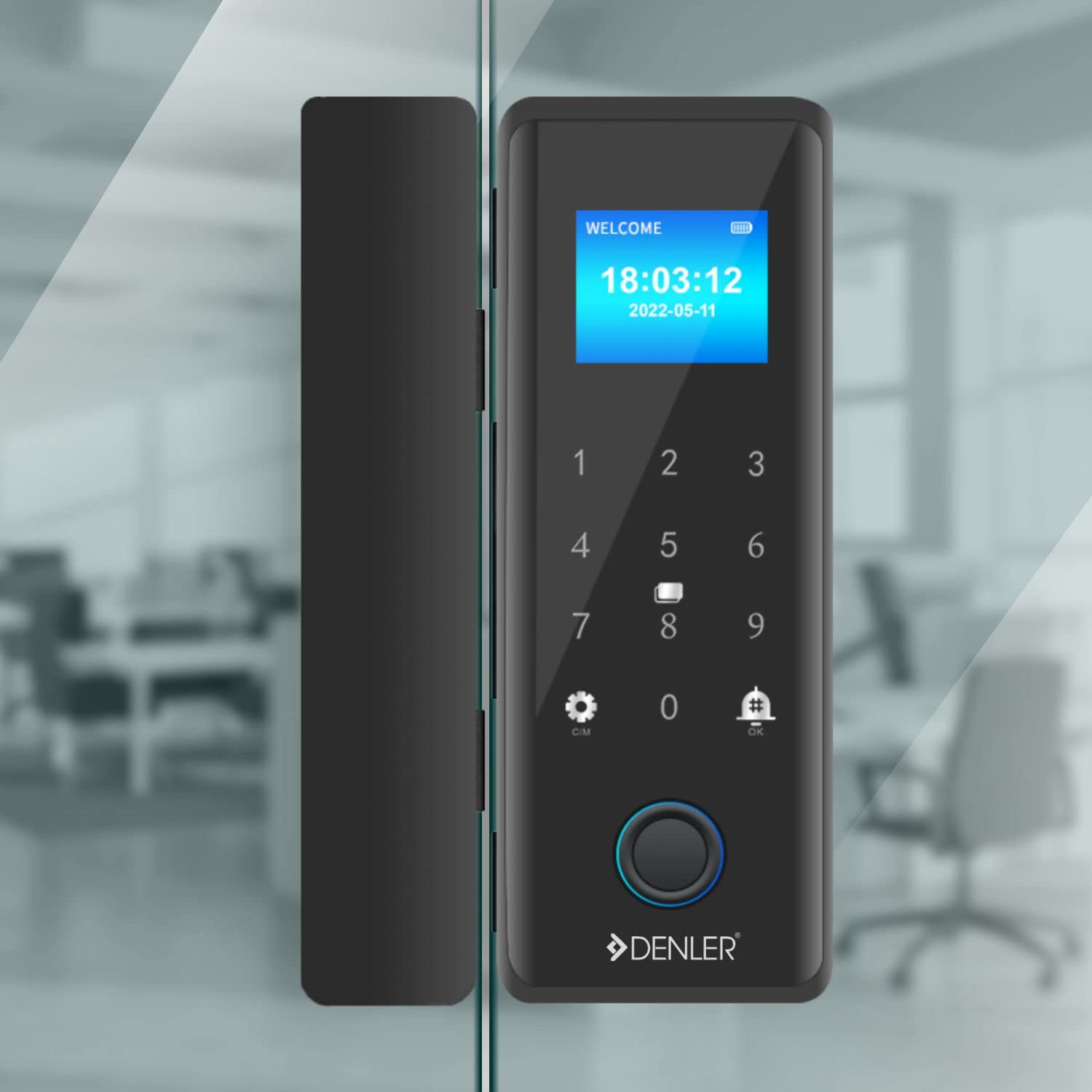 Denler DFS04 Glass Smart Door Lock, Digital Door Lock with 3D Face Recognition, Inbuilt Wi-Fi, Fingerprint Lock, RF Remote Control, RFID Card, PIN, 10 to 12mm Doors 3 Years Onsite Warranty (Black) (B09X623YNX) Amazon Price History, Amazon Price Tracker