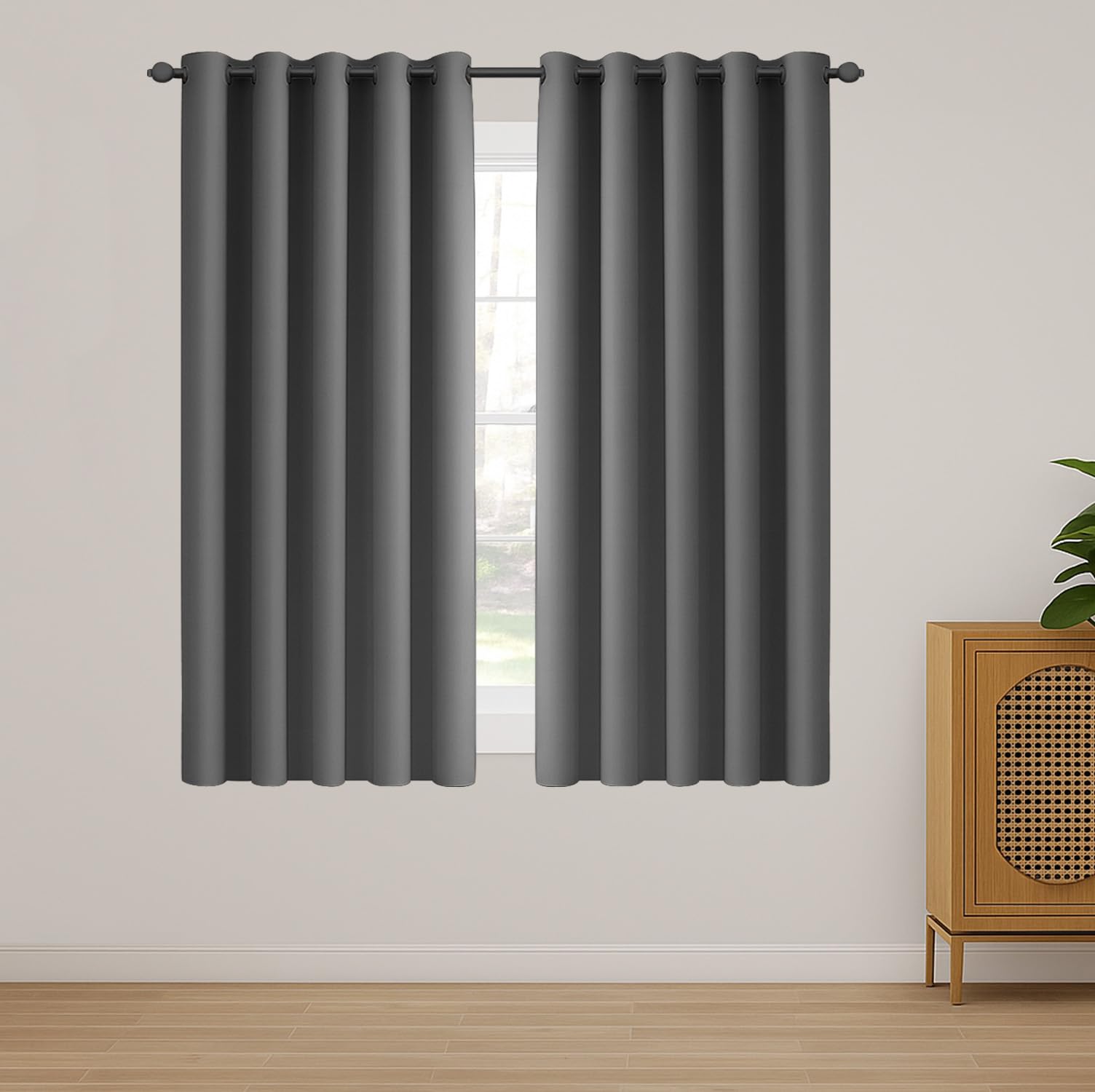 Ir Imperial Rooms Grey Imperial Rooms Blackout Curtains For Bedroom 46X54 Inch Eyelet Curtains Window Treatments Super Soft Ring Top Living Room Curtain 2 Panels With Tiebacks